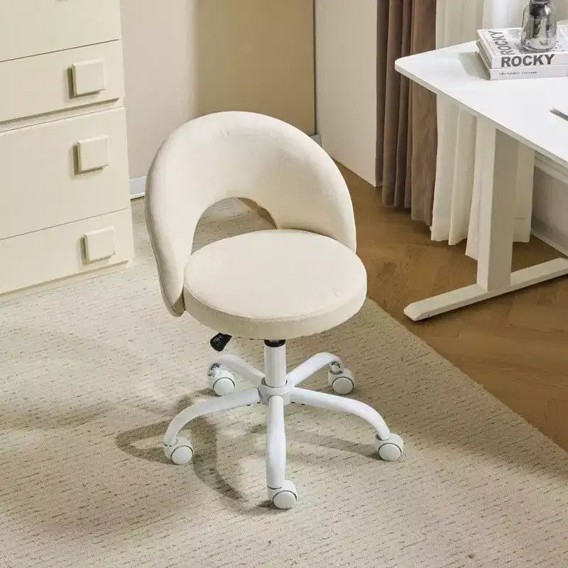 Karl Home | Fauteuil de bureau pivotant en coton et lin 24 W jaune clair