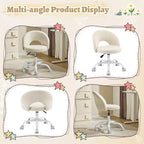 Karl Home | Fauteuil de bureau pivotant en coton et lin 24 W jaune clair