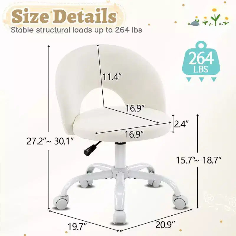 Karl Home | Fauteuil de bureau pivotant en coton et lin 24 W jaune clair