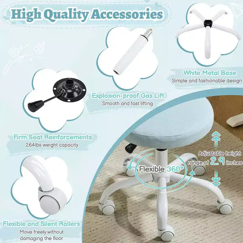 Karl Home | Fauteuil de bureau pivotant en coton et lin 24 W jaune clair