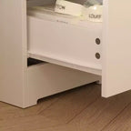 Coiffeuse élégante Famapy blanche : Grand miroir, plateau en verre et nombreux rangements Table de maquillage Coiffeuse Commode