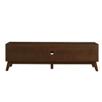 Meuble TV GDFStudio Mandel style moderne du milieu du siècle en bois et rotin de 67,9 po avec 2 portes coulissantes