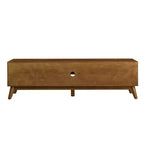 Meuble TV GDFStudio Mandel style moderne du milieu du siècle en bois et rotin de 67,9 po avec 2 portes coulissantes