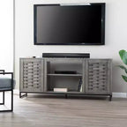 Meuble TV Akehurst avec rangement multimédia - Gris - SEI
