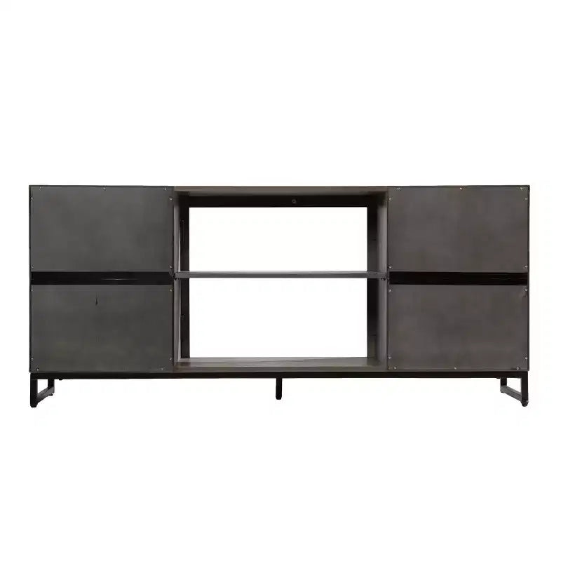 Meuble TV Akehurst avec rangement multimédia - Gris - SEI