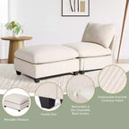 WestinTrends Hearthside Chaise Longue d'Intérieur 68,5 po en Velours Côtelé