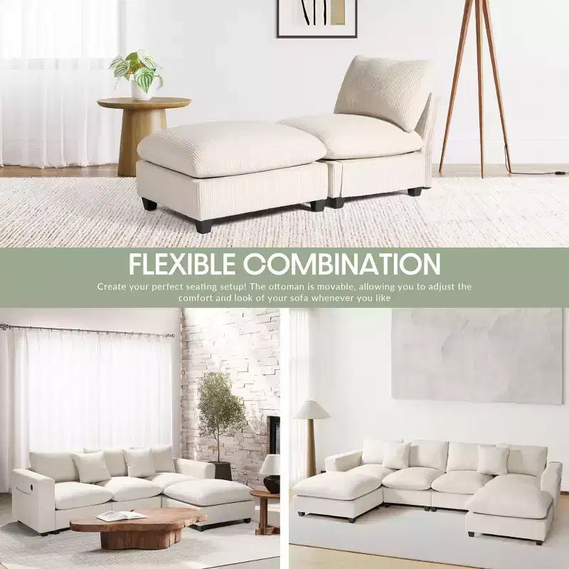 WestinTrends Hearthside Chaise Longue d'Intérieur 68,5 po en Velours Côtelé