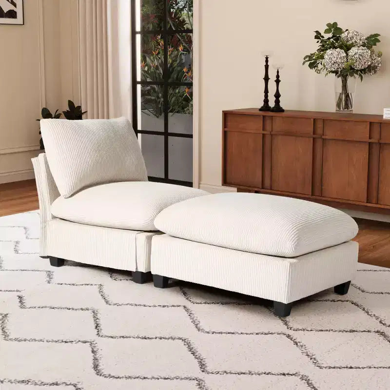WestinTrends Hearthside Chaise Longue d'Intérieur 68,5 po en Velours Côtelé
