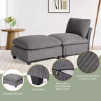 WestinTrends Hearthside Chaise Longue d'Intérieur 68,5 po en Velours Côtelé