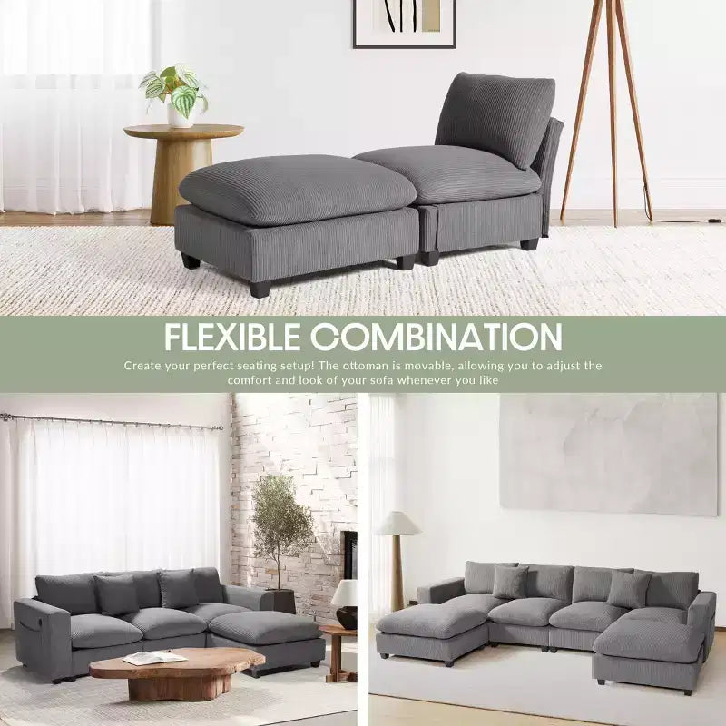 WestinTrends Hearthside Chaise Longue d'Intérieur 68,5 po en Velours Côtelé