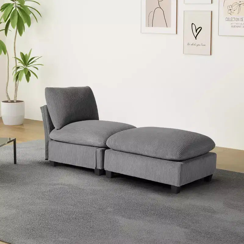 WestinTrends Hearthside Chaise Longue d'Intérieur 68,5 po en Velours Côtelé