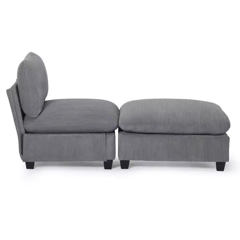 WestinTrends Hearthside Chaise Longue d'Intérieur 68,5 po en Velours Côtelé