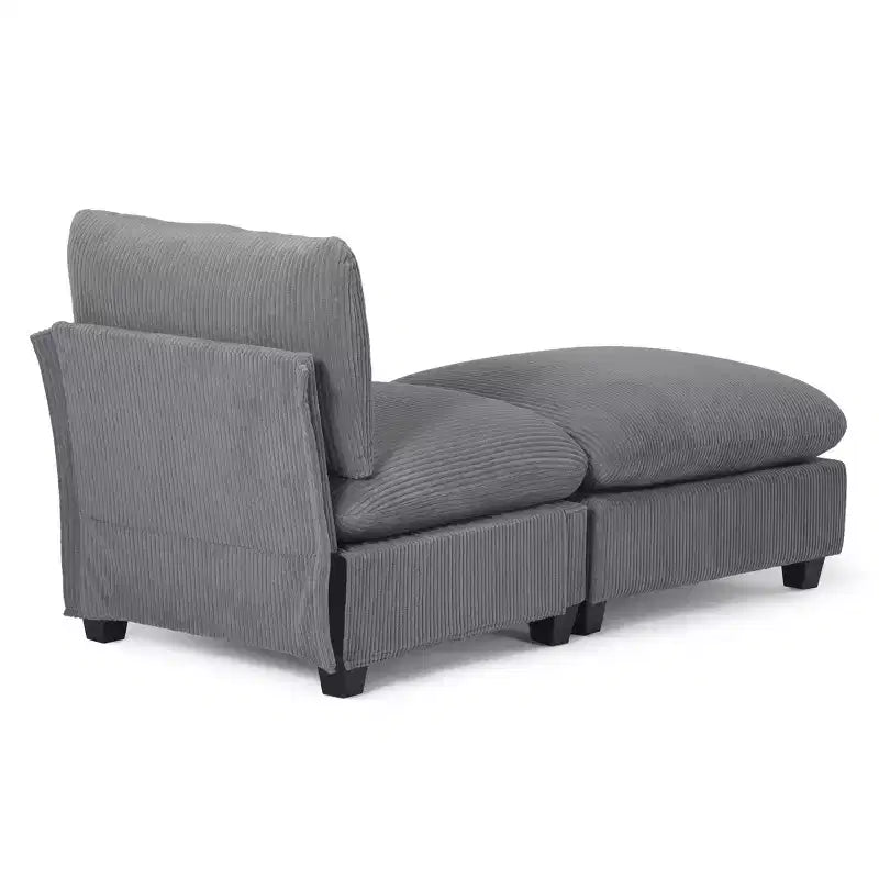 WestinTrends Hearthside Chaise Longue d'Intérieur 68,5 po en Velours Côtelé