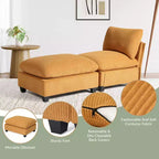 WestinTrends Hearthside Chaise Longue d'Intérieur 68,5 po en Velours Côtelé