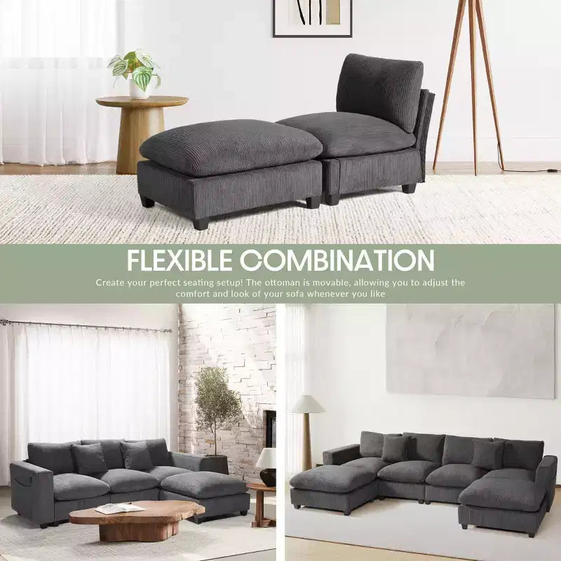 WestinTrends Hearthside Chaise Longue d'Intérieur 68,5 po en Velours Côtelé