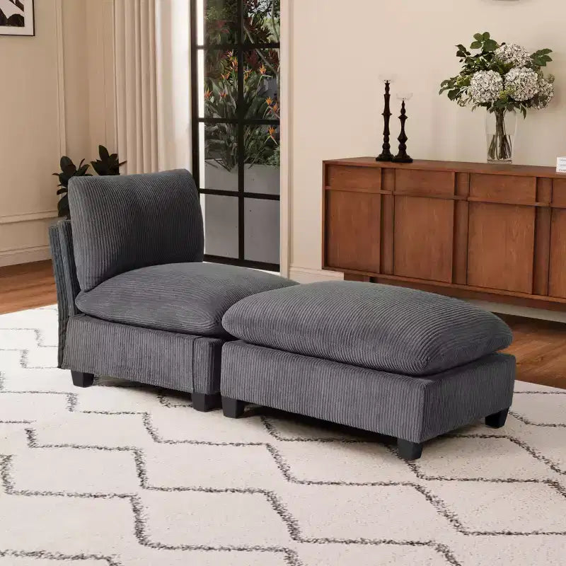 WestinTrends Hearthside Chaise Longue d'Intérieur 68,5 po en Velours Côtelé