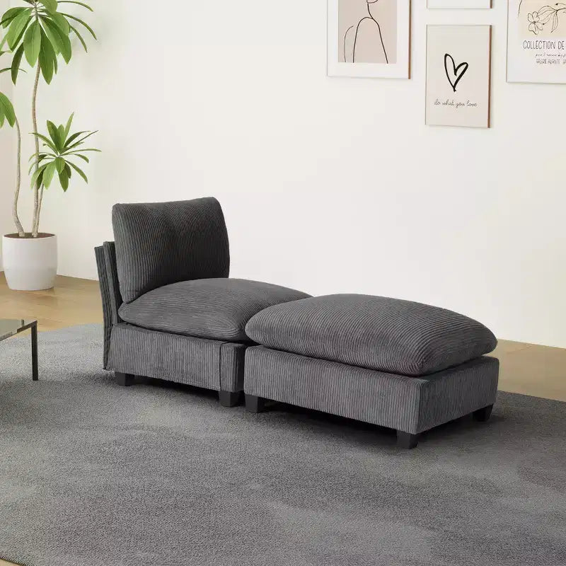 WestinTrends Hearthside Chaise Longue d'Intérieur 68,5 po en Velours Côtelé