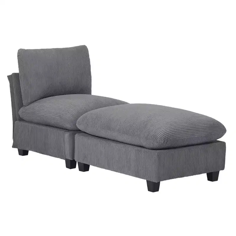 WestinTrends Hearthside Chaise Longue d'Intérieur 68,5 po en Velours Côtelé
