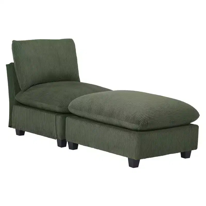 WestinTrends Hearthside Chaise Longue d'Intérieur 68,5 po en Velours Côtelé