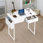 MAYEERTY Petit bureau d'ordinateur réglable de 32 pouces, table d'étude/écriture en métal avec rangement et crochet pour casque, bureau à domicile