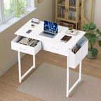 MAYEERTY Petit bureau d'ordinateur réglable de 32 pouces, table d'étude/écriture en métal avec rangement et crochet pour casque, bureau à domicile