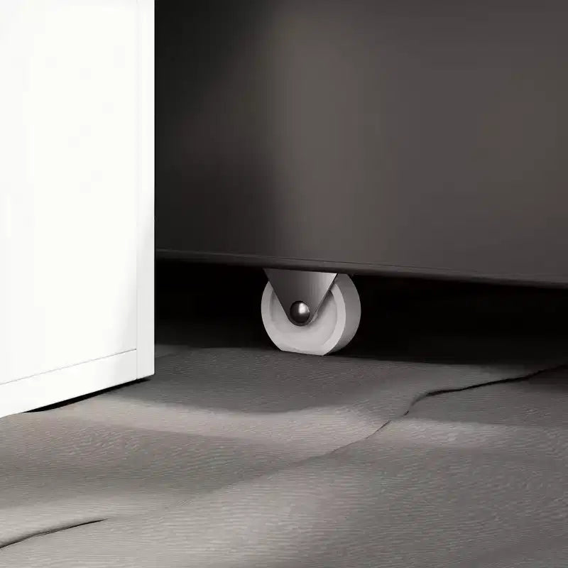 Cadre de lit Queen moderne Famapy avec tiroirs de rangement, tête de lit LED et prises de courant, lit plateforme en bois blanc pour chambre à coucher