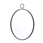 Miroir d'appoint rond HomeRoots 28 à cadre en fer noir