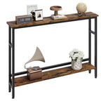 Table étroite de 5,9'' derrière le canapé, console 2 niveaux avec étagère réglable, table d'entrée, longue table de canapé étroite