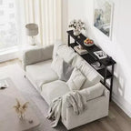 Table étroite de 5,9'' derrière le canapé, console 2 niveaux avec étagère réglable, table d'entrée, longue table de canapé étroite