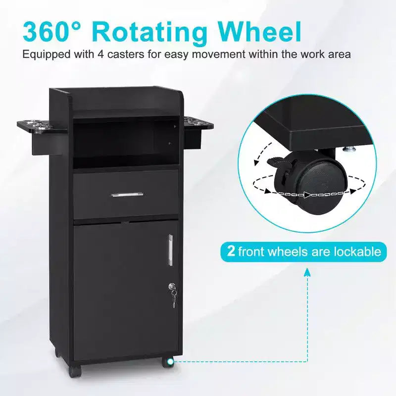 Chariot de rangement Karl Home Beauty pour salon noir