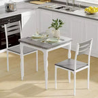 Ensemble de salle à manger 3 pièces, ensemble table à manger pour 2, pieds de table en spirale, ensemble table de cuisine de style industriel, pour petits espaces, cuisine, appartement
