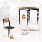 Ensemble de salle à manger 3 pièces, ensemble table à manger pour 2, pieds de table en spirale, ensemble table de cuisine de style industriel, pour petits espaces, cuisine, appartement