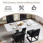 AMERLIFE Chaises de salle à manger en lin Mid-century lot de 6, chaises de dîner modernes rembourrées