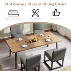 AMERLIFE Chaises de salle à manger en lin Mid-century lot de 6, chaises de dîner modernes rembourrées