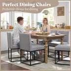 AMERLIFE Chaises de salle à manger en lin Mid-century lot de 6, chaises de dîner modernes rembourrées