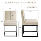 AMERLIFE Chaises de salle à manger en lin Mid-century lot de 6, chaises de dîner modernes rembourrées