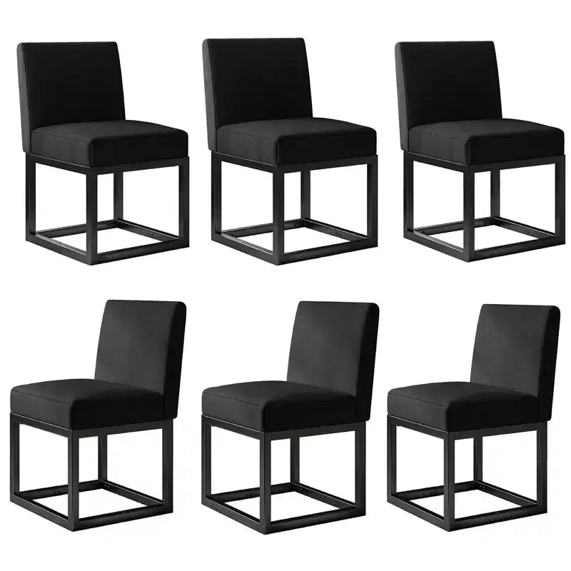 AMERLIFE Chaises de salle à manger en lin Mid-century lot de 6, chaises de dîner modernes rembourrées