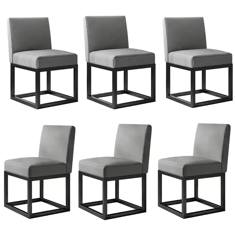 AMERLIFE Chaises de salle à manger en lin Mid-century lot de 6, chaises de dîner modernes rembourrées