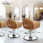 Fauteuil de salon de coiffure Karl Home avec motif de losanges saisissant et assise extra large
