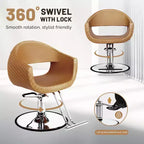 Fauteuil de salon de coiffure Karl Home avec motif de losanges saisissant et assise extra large