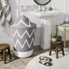 Panier à linge Reina - HAC6004 - Gris/Blanc - Safavieh