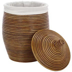 Panier à linge Mikkel - HAC6503 - Blanc/Brun Miel Lavé - Safavieh
