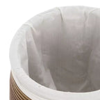 Panier à linge Mikkel - HAC6503 - Blanc/Brun Miel Lavé - Safavieh