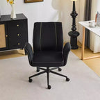 Karl Home | Chaise de bureau pivotante à roulettes Karl Home en velours blanc avec dossier queue de pie de 72,4 cm