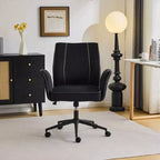 Karl Home | Chaise de bureau pivotante à roulettes Karl Home en velours blanc avec dossier queue de pie de 72,4 cm