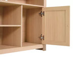 Merrick Lane 58 Buffet quatre portes de style moderne du milieu du siècle, meuble TV avec étagères, convient aux téléviseurs jusqu'à 65 pouces