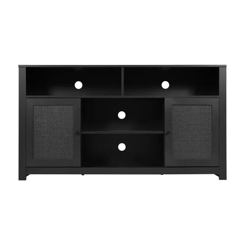 Merrick Lane 58 Buffet quatre portes de style moderne du milieu du siècle, meuble TV avec étagères, convient aux téléviseurs jusqu'à 65 pouces