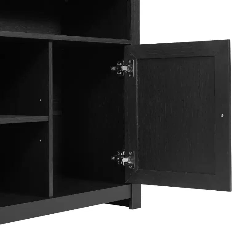 Merrick Lane 58 Buffet quatre portes de style moderne du milieu du siècle, meuble TV avec étagères, convient aux téléviseurs jusqu'à 65 pouces
