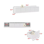 Meuble TV blanc au design minimaliste Famapy - Console multimédia : Lignes épurées, multiples compartiments et construction robuste