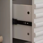 Meuble TV blanc au design minimaliste Famapy - Console multimédia : Lignes épurées, multiples compartiments et construction robuste